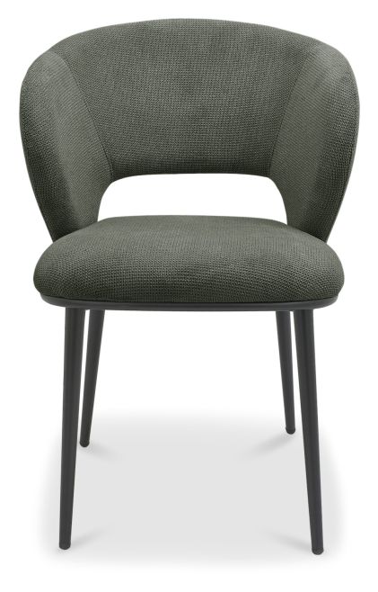 Luca - Green Fabric Chair with Matt Black Legs (Pair) by Bentley Designs | Style Our Home