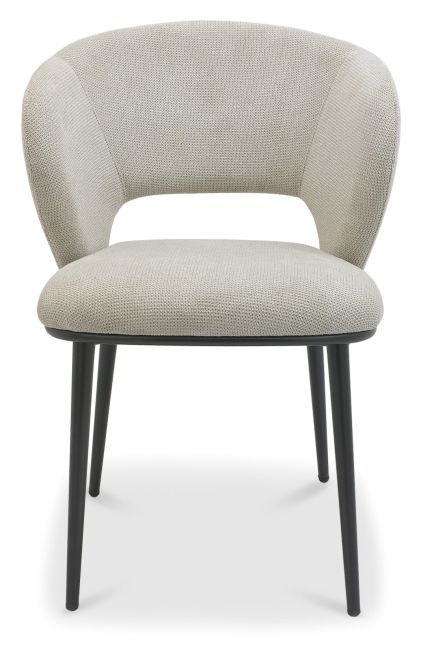 Luca - Beige Fabric Chair with Matt Black Legs (Pair) by Bentley Designs | Style Our Home
