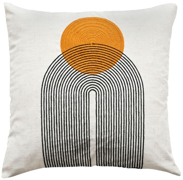 Art Deco Design With Chain Crewel Stitch Rust by Malini | Style Our Home