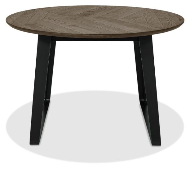 Emerson Weathered Oak & Peppercorn 4 Seater Circular Dining Table by Bentley Designs | Style Our Home
