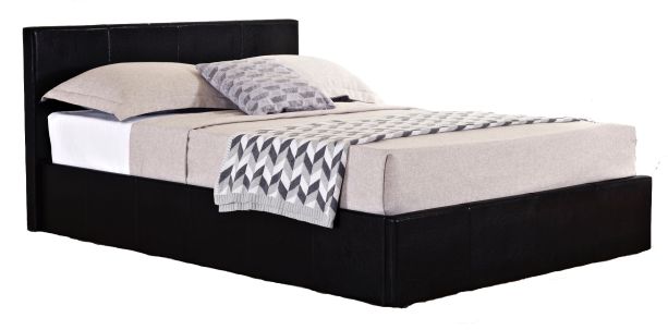 Berlin Black Small Double Ottoman Bed