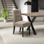 Belgraone Oatmeal Tweed Effect Waffle Back Dining Chair (2pk) by Shankar | Style Our Home