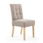 Belgraone Oatmeal Tweed Effect Waffle Back Dining Chair – Natural Legs (2pk)