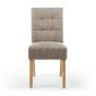 Belgraone Oatmeal Tweed Effect Waffle Back Dining Chair – Natural Legs (2pk)