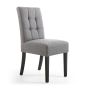 Belgraone Steel Grey Linen Effect Waffle Back Dining Chair – Black Legs (2pk)