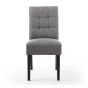 Belgraone Steel Grey Linen Effect Waffle Back Dining Chair – Black Legs (2pk)