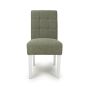 Alderfield Green Weave Waffle Back Dining Chair – White Legs (2pk)