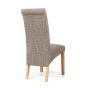 Ashbourlio Tweed Effect Roll Back Dining Chair – Natural Legs (2pk)