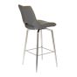 Somerwick Graphite Grey Swivel Bar Chair – Stainless Steel Legs
