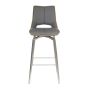 Somerwick Graphite Grey Swivel Bar Chair – Stainless Steel Legs