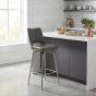 Somerwick Graphite Grey Swivel Bar Chair – Stainless Steel Legs by Shankar | Style Our Home