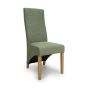 Harrinson Green Hexagonal Weave Wave Back Dining Chair – Natural Legs (2pk)