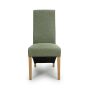 Harrinson Green Hexagonal Weave Wave Back Dining Chair – Natural Legs (2pk)