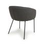 Westboham Grey Bouclé Curved Arm Dining Chair – Black Metal Legs (2pk)
