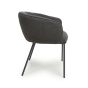 Westboham Grey Bouclé Curved Arm Dining Chair – Black Metal Legs (2pk)
