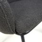 Westboham Grey Bouclé Curved Arm Dining Chair – Black Metal Legs (2pk)