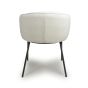 Westboham White Bouclé Curved Arm Dining Chair – Black Metal Legs (2pk)