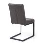 Langfland Brownish Grey Leather Effect Industrial Dining Chair – Dark Grey Cantilever Legs (2pk)
