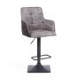 Camdpark Twin Tone Suede Effect Swivel Bar Stool – Iron Grey Base (2pk)