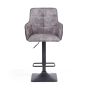 Camdpark Twin Tone Suede Effect Swivel Bar Stool – Iron Grey Base (2pk)