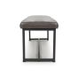 Oakmerow Brownish Grey Leather Effect Industrial Bench – Black Metal Frame