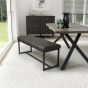 Oakmerow Brownish Grey Leather Effect Industrial Bench – Black Metal Frame by Shankar | Style Our Home