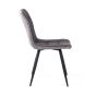 Marlowell Twin Tone Suede Effect Dining Chair – Dark Grey Seat & Black Metal X Frame Legs (2pk)