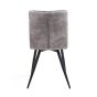 Marlowell Twin Tone Suede Effect Dining Chair – Dark Grey Seat & Black Metal X Frame Legs (2pk)