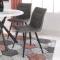 Marlowell Twin Tone Suede Effect Dining Chair – Dark Grey Seat & Black Metal X Frame Legs (2pk) by Shankar | Style Our Home