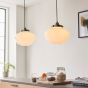 Camberano 1 Pendant Light Bright Nickel Opal Glass