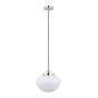 Camberano 1 Pendant Light Bright Nickel Opal Glass