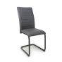 Arlingmere Grey Leather Effect Cantilever Dining Chair – Black Metal Legs (4pk)