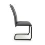 Arlingmere Grey Leather Effect Cantilever Dining Chair – Black Metal Legs (4pk)