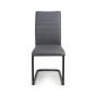 Arlingmere Grey Leather Effect Cantilever Dining Chair – Black Metal Legs (4pk)