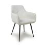 Sorrebourne White Corduroy Upholstered Dining Chair – Black Metal Cross Frame Legs (2pk)