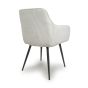 Sorrebourne White Corduroy Upholstered Dining Chair – Black Metal Cross Frame Legs (2pk)