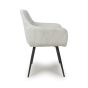 Sorrebourne White Corduroy Upholstered Dining Chair – Black Metal Cross Frame Legs (2pk)