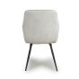 Sorrebourne White Corduroy Upholstered Dining Chair – Black Metal Cross Frame Legs (2pk)