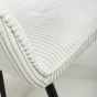 Sorrebourne White Corduroy Upholstered Dining Chair – Black Metal Cross Frame Legs (2pk)