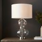 Keldano Shaped Table Lamp Satin Brass Vintage White by Gallary Living | Style Our Home