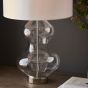 Keldano Shaped Table Lamp Satin Brass Vintage White