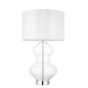 Keldano Shaped Table Lamp Satin Brass Vintage White