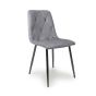 Valenwood Grey Brushed Velvet Dining Chair – Black Metal Cross Frame Legs (4pk)