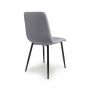 Valenwood Grey Brushed Velvet Dining Chair – Black Metal Cross Frame Legs (4pk)