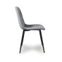 Valenwood Grey Brushed Velvet Dining Chair – Black Metal Cross Frame Legs (4pk)