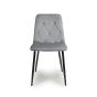 Valenwood Grey Brushed Velvet Dining Chair – Black Metal Cross Frame Legs (4pk)