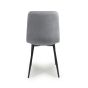 Valenwood Grey Brushed Velvet Dining Chair – Black Metal Cross Frame Legs (4pk)