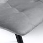 Valenwood Grey Brushed Velvet Dining Chair – Black Metal Cross Frame Legs (4pk)