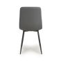 Rivomont Grey Leather Effect Contemporary Dining Chair – Black Metal Tapered Legs (4pk)