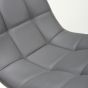 Rivomont Grey Leather Effect Contemporary Dining Chair – Black Metal Tapered Legs (4pk)